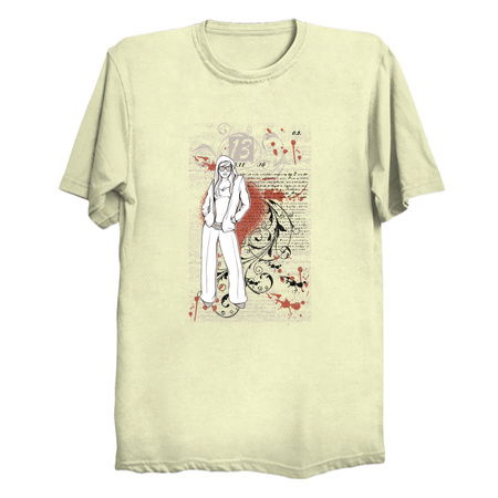 A girl’s silhouette on a grungy background with flowers tiny thumbnail