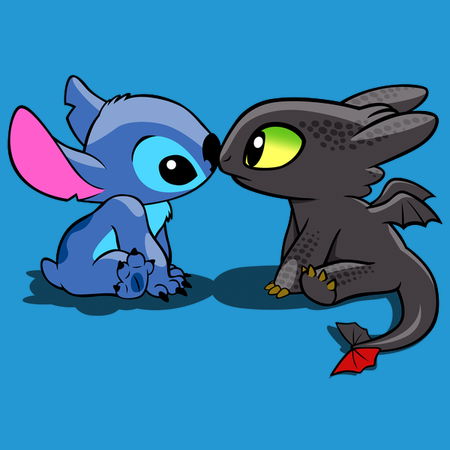 Kawaii babies (Stitch & Toothless) - NeatoShop