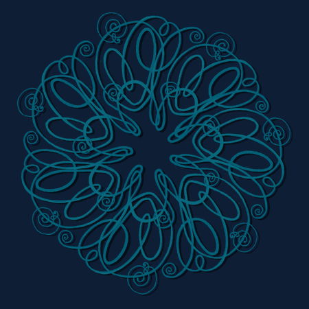 Script Mandala Hand Drawn Script Mandala - Aqua! - NeatoShop