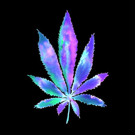 Purple Space Weed Leaf - NeatoShop